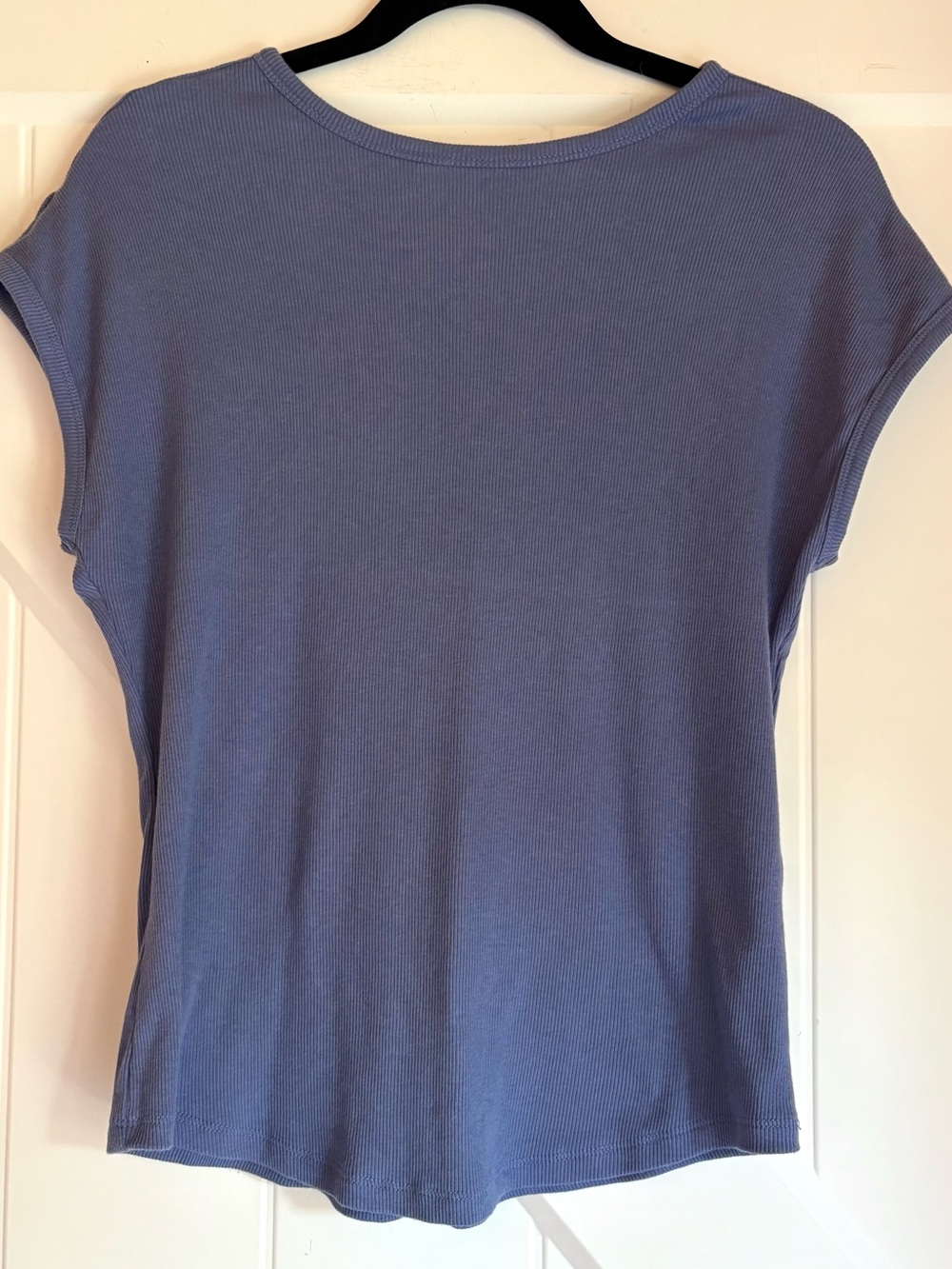 Maeve Anthropologie Ribbed Short Sleeve Tee Top XL Blue Purple